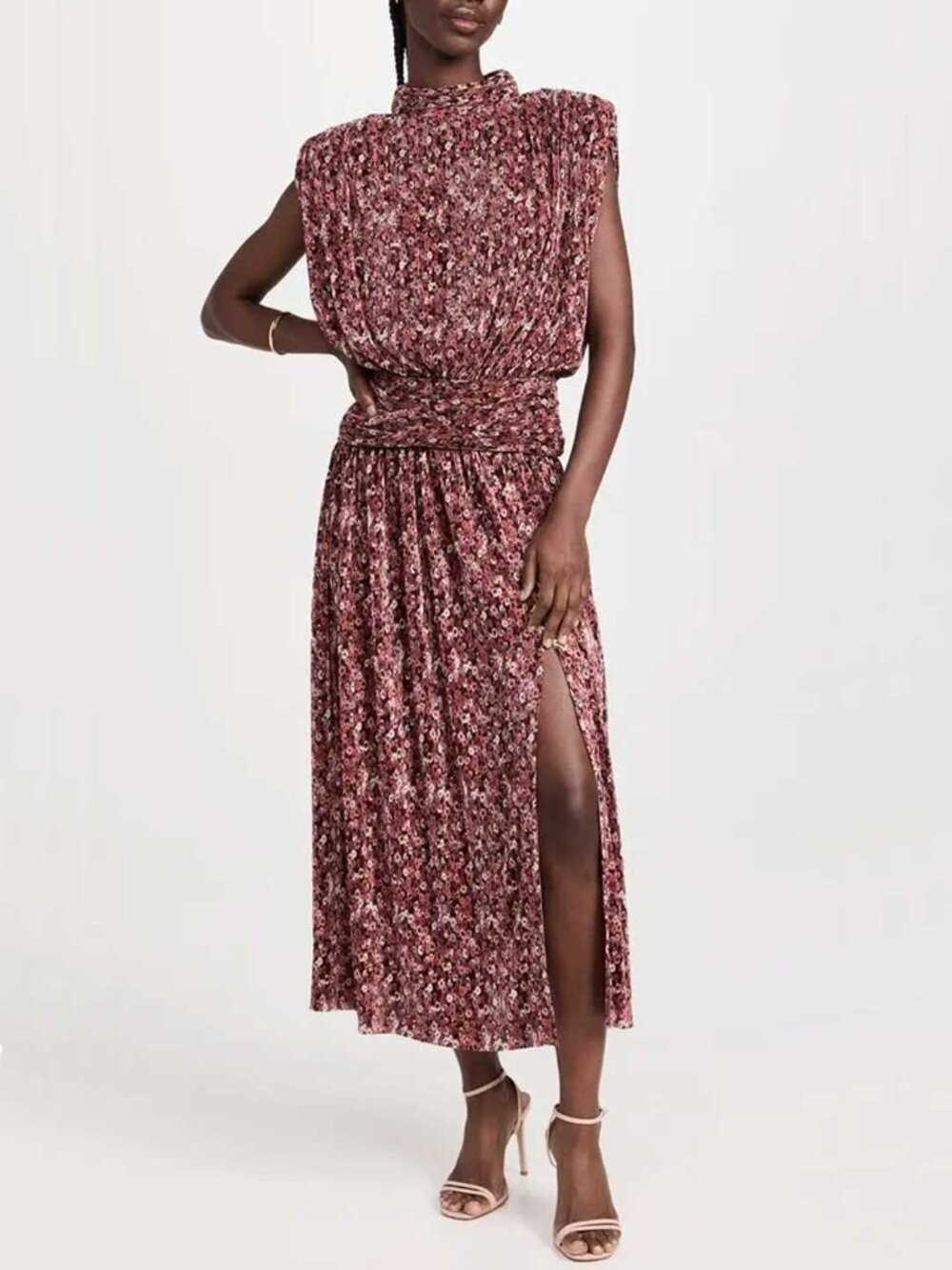 Sabina Musayev Solange Plisse Midi Dress NWT Medium